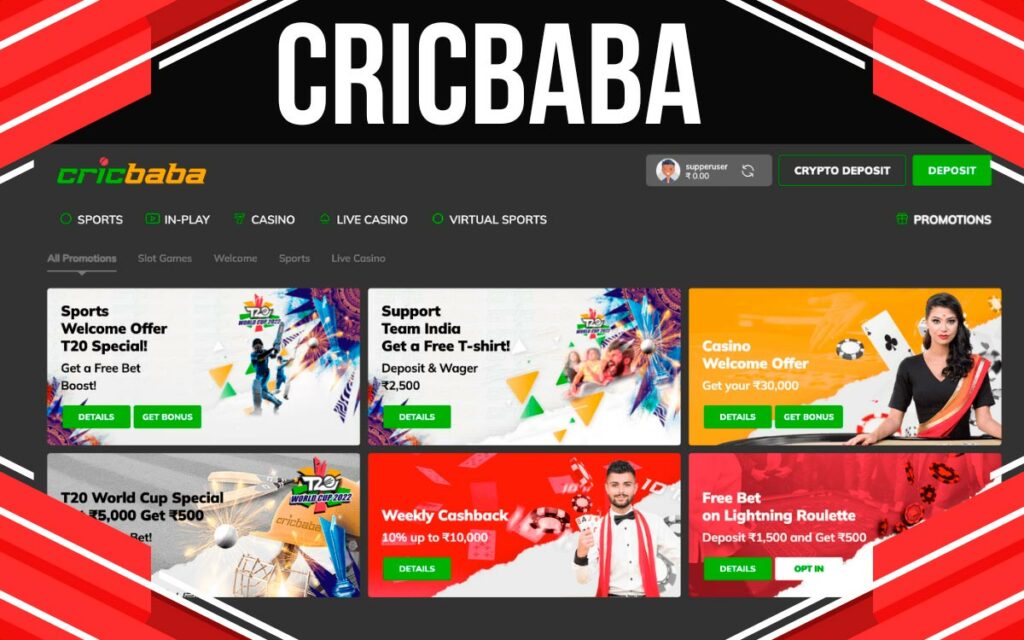 Cricbaba is favorite sports betting and online casino games