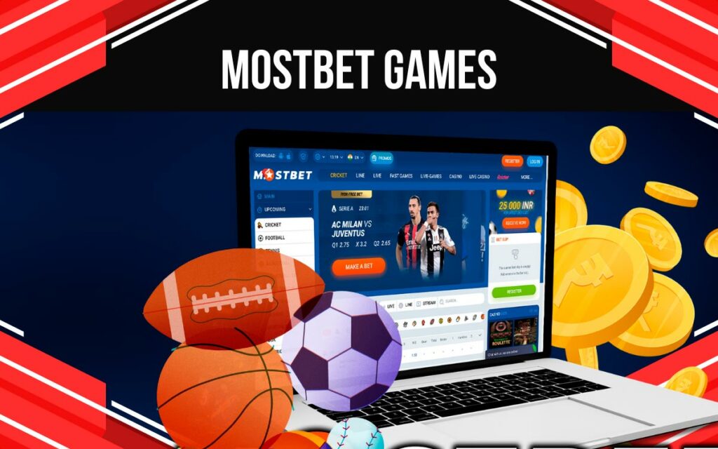 Mostbet offers a variety of online casino and sports betting games